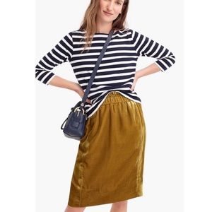 NWT J. Crew Velvet Pull On Skirt -Vintage Gold
